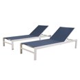 thumbnail image 4 of Iwicker Set of 2 Patio Aluminum Outdoor Chaise Lounge Chair, Sling Adjustable Patio Lounge Chair with Wheels for Outside, Navy, 4 of 7