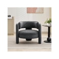 thumbnail image 1 of Mid-century moderno orange bouclé velvet accent chair con armrests-comfy forrado barrel armchair para sala de estar dormitorio apartment y oficina study, 1 of 6