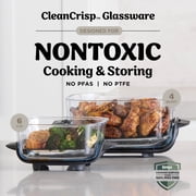 Ninja Crispi Glass Air Fryer 4-Qt, 4-in-1, Air Fry Bake Recrisp, Portable, Dishwasher Safe, FN101ST Stone