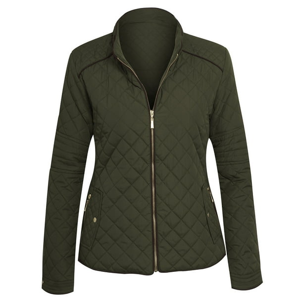Hot From Hollywood Women's Zip Front Lightweight Quilted Zip Jacket