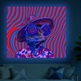 thumbnail image 3 of Chameleon Blacklight Tapestry Glow in the Dark Tapestry UV Reactive Cool Chameleon Wall Hanging 59×51 Inch with Hook Self Adhesive Sticker Clip, 3 of 7