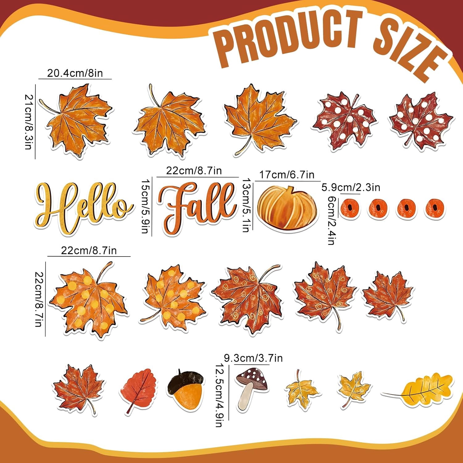 GBBG 24 Pcs Fall Leaves Garage Magnets Decoration Maple Leaf Pumpkin Garage Door Decals Hello Autumn Magnetic Refrigerator Stickers for Thanksgiving Harvest Party Home