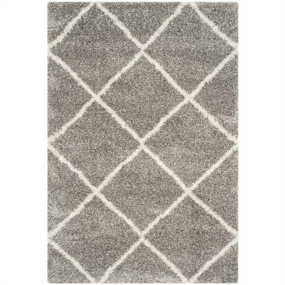 Kingfisher Lane Gray Shag Rug - 5'1" x 7'6"
