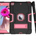 thumbnail image 5 of Dteck iPad Mini 5, Mini 4 Case, Shockproof [Full-Body] Hybrid 3-Layer Drop Protection Rugged Kickstand [HD Screen Protector] Cover For iPad Mini 5th 2019 / Mini 4th Gen 2015 7.9", Black+Rose, 5 of 7