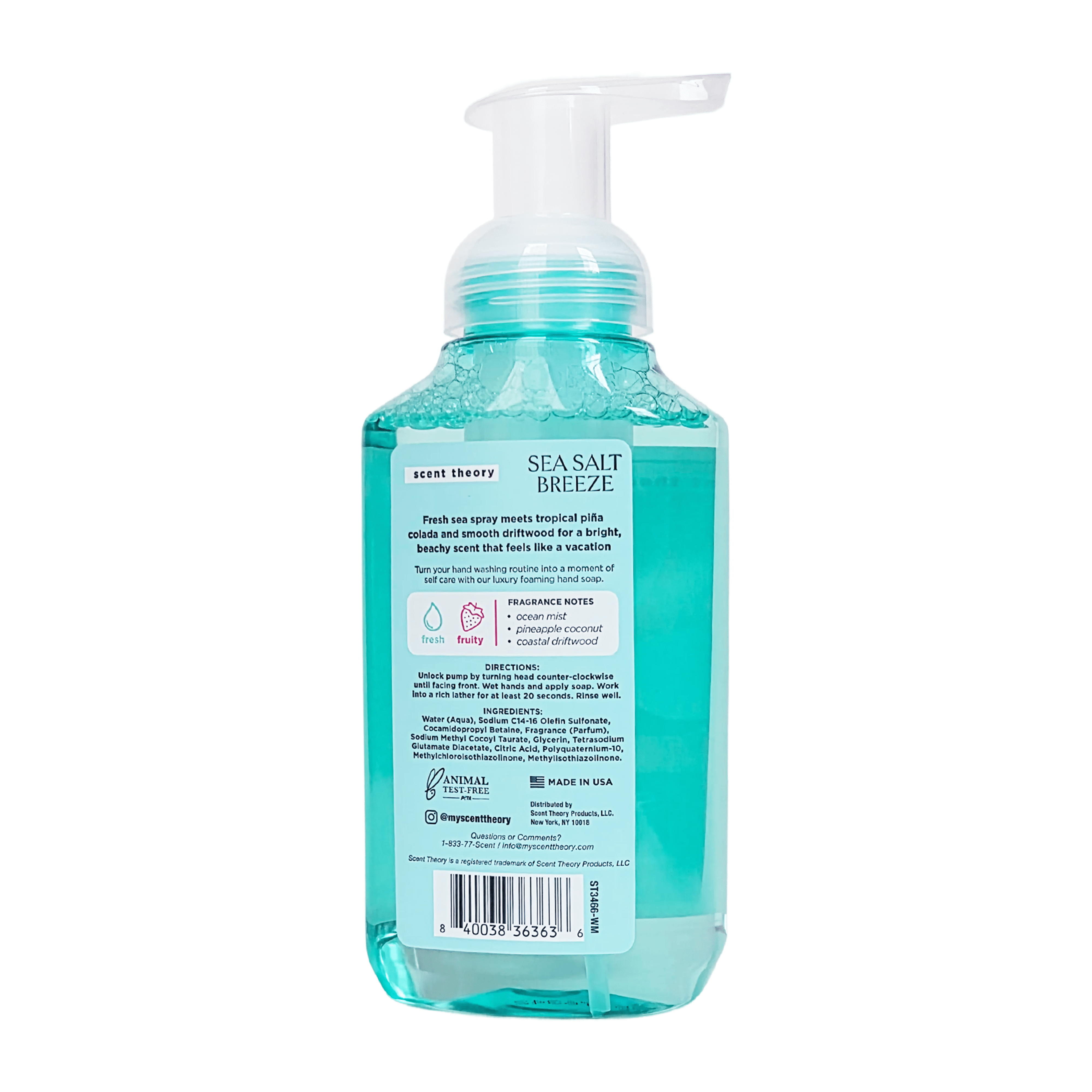Scent Theory Foaming Hand Soap, Sea Salt Breeze, 11 fl oz