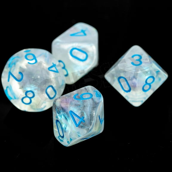 Borealis Icicle/Lt Bl Luminary 10 D10 Dice Set offered by Publisher Services