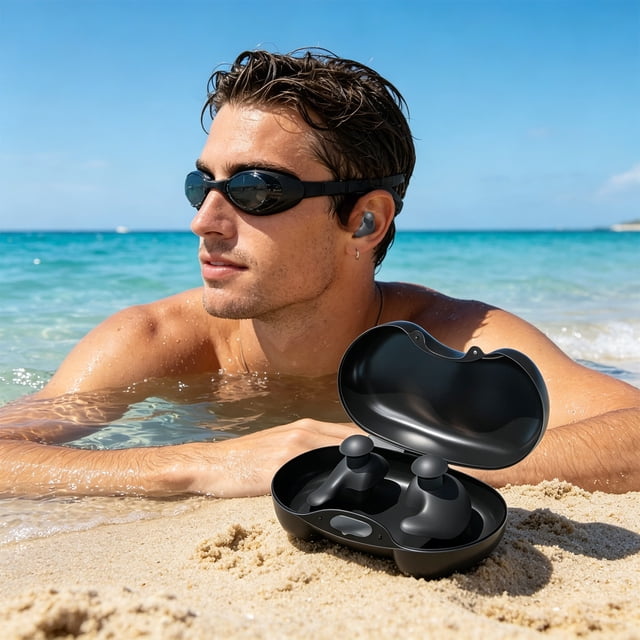 10 Pcs Bouchons d'Oreilles en Silicone pour la Natation, Bouchons d'Oreilles en Silicone Yrmaups pour la Natation, Protection Auditive Imperméable pour Dormir, Bouchons d'Oreilles Réutilisables à Réduction de Bruit 40 dB pour la Douche, le Surf, les Voyages,