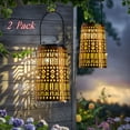 thumbnail image 3 of Waitmin Solar Lanterns Outdoor Hanging Lights, Garden Decor Metal Waterproof LED Decorative Lantern Lights for Yard, Lawn 2 Pack, 3 of 9