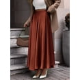 thumbnail image 2 of Women'S A-Line Long Maxi Swing Pleated Skirt Orange L, 2 of 8