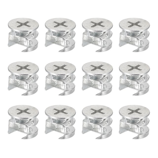 Leva Bloqueo Tuerca para Muebles, 80uds 15x12mm Junta Conector Bloqueo Tuercas Muebles Conexión Leva Montajes, Blanco