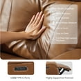 thumbnail image 6 of Spruce & Spring Genuine Leather Wall Hugger Power Recliner with Dual Motors, Saddle-Medium, 6 of 18