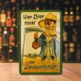 thumbnail image 2 of Placa Metal Vintage Granjero Pintura Hierro Rectangular Arte La Pared 20x30cm, 2 of 9