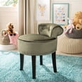thumbnail image 3 of SAFAVIEH Georgia Contemporary Glam Upholstered Vanity Stool, Antique Sage, 3 of 13