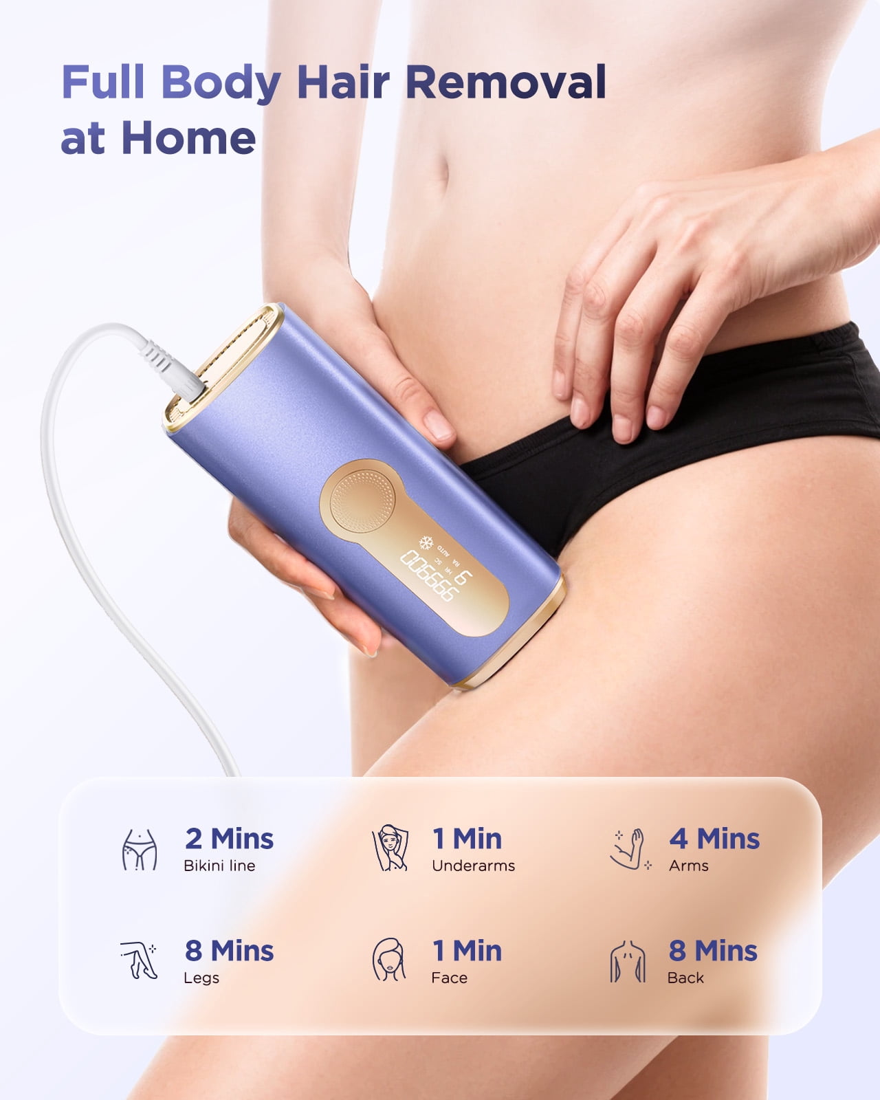 JOOYEE IPL Laser Hair Removal Device, Ice-Cooling, Long-Lasting