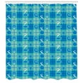 thumbnail image 3 of Ambesonne Sea Shells Shower Curtain, Plaid Pattern Marine, 69"Wx70"L, Mint Green Blue White, 3 of 3
