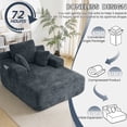 thumbnail image 6 of Oversized Chaise Lounge Chair Indoor, Sleeper Sofa Bed with 64" Long Lounge Surface, No Assembly Boneless Corduroy Upholstered Chaise with Side Pockets for Apartment & Living Room, 6 of 10