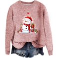 thumbnail image 1 of WEAIXIMIUNG Sweatshirts pour Femmes Col Rond Mode Automne/hiver Pull Extérieur Col Rond Imprimé de Noël Pull à Capuche Tricoté Grossier, 1 of 5