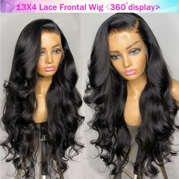 Front Lace Long Wavy Synthetic Wig for Women with Center Part Natural Looking Hair Replacement