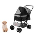 thumbnail image 1 of VEVOR Poussette pour Animaux, Poussette pour Chien à 4 Roues avec Freins, Capacité de Poids de 44lbs, Poussette pour Chiot avec Guidon Réversible, 1 of 9