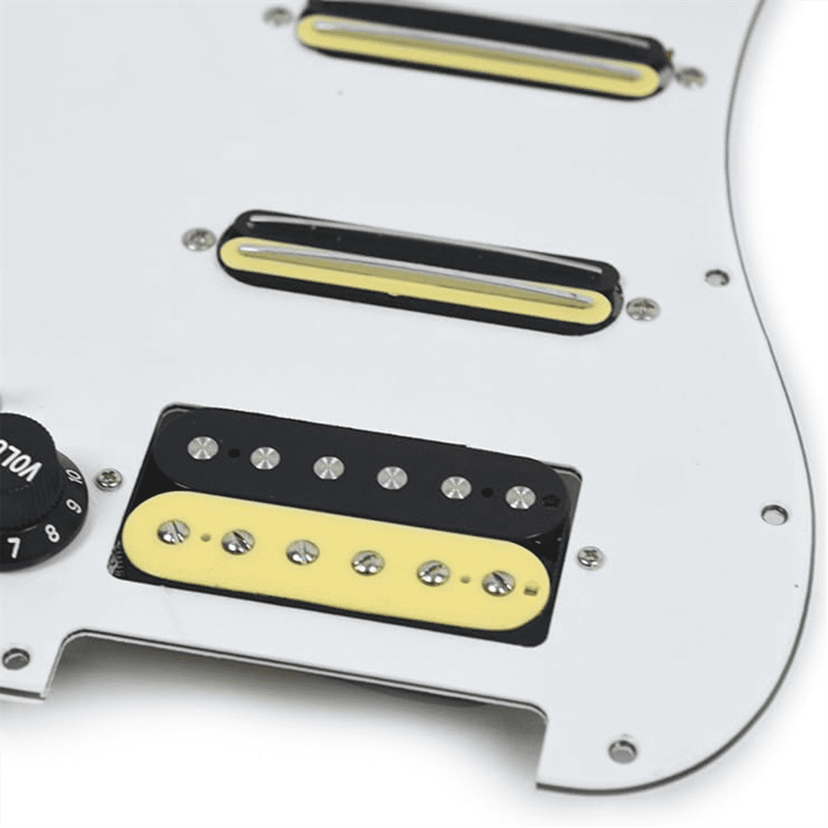 White 3 Ply Electric Guitar Humbucker Left Handed Pickguard Pickup with Singlecut Wiring Loaded Prewired Swith,1 x Electric Guitar Pickguard,White