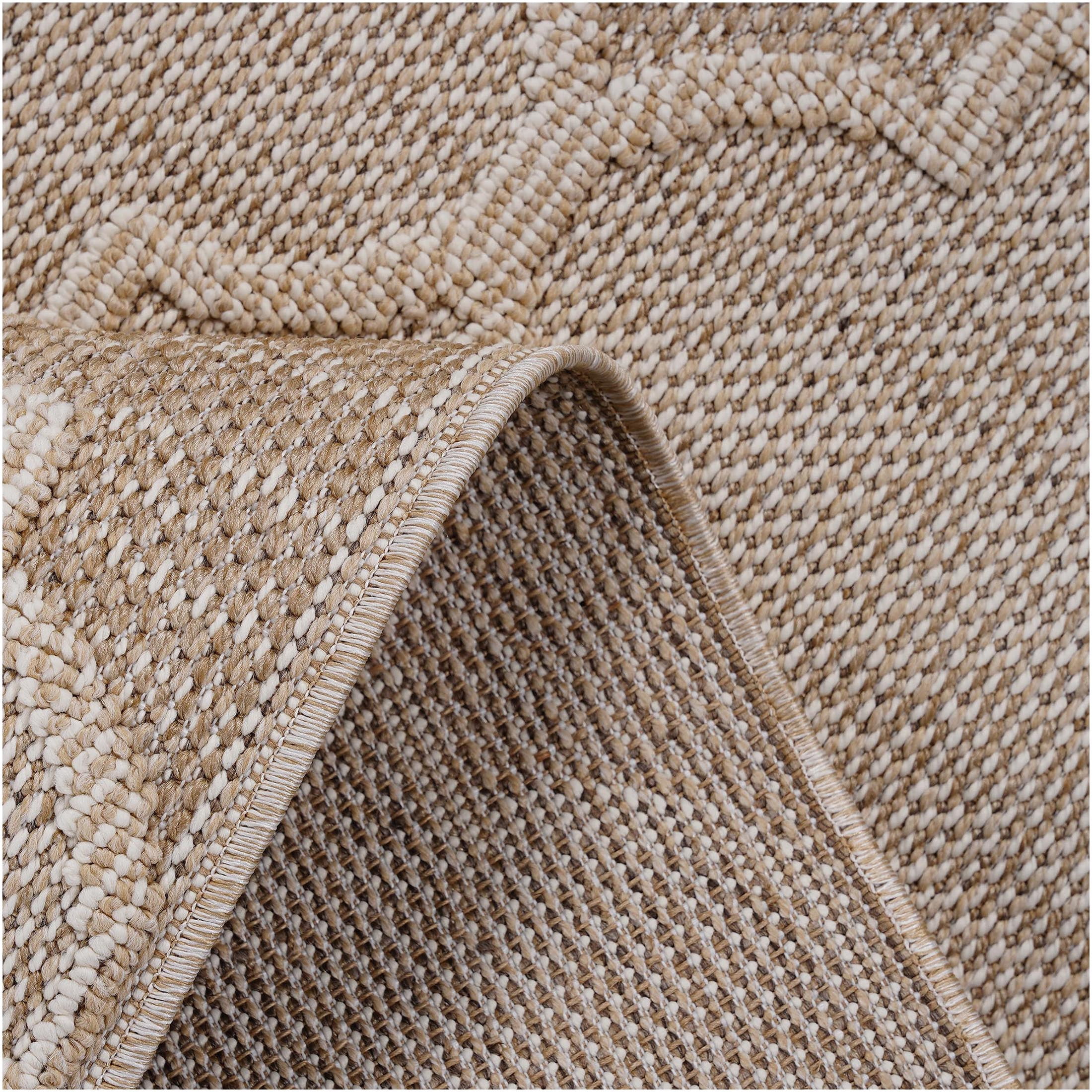 JERFIT 8x10 Cream Trellis Indoor Outdoor Rug, Non-Shedding Stain Resistant Low Pile Area Carpet for Living Room Bedroom