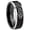 Black 2 Tone Beveled Edge, variant on Infinity Love Dome Brushed Finish Blue Tungsten Men Ring 10MM