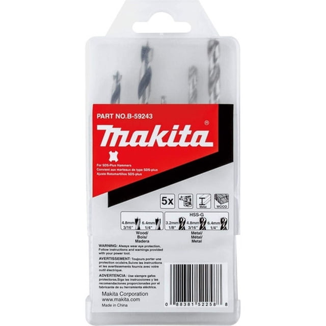 Set De Brocas Sds Plus Paramadera Y Metal 5 Pzas Makita B59243 Makita B59243