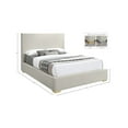 thumbnail image 3 of Meridian Furniture Crosby Beige Linen Textured Fabric Queen Bed, 3 of 16