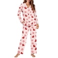 thumbnail image 4 of DISNIMO Dog Paw Heart Print Pajama for Women Set Long Sleeve Sleepwear 2 Piece Pjs Set with Long Pants Comfy Button Down Lounge Wear Sets Loose Fit Nightwear with Pocket, L, 4 of 7