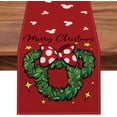 thumbnail image 1 of Chemin de Table Couronne de Souris Joyeux Noël, Pois Rouges de Noël Nœud Étoiles Décoration de Table de Cuisine Salle à Manger, Décoration de Maison de Ferme Vacances d'Hiver Intérieur Extérieur 13 x 108 Pouces, 1 of 6