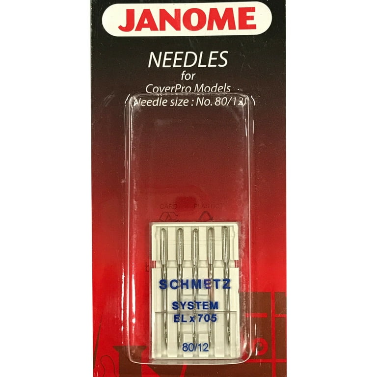 Janome Needles ELX705 For CoverPro Models Size 80/12 Sewing Needles  #795807103 