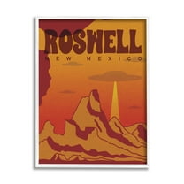 Stupell Industries Roswell New Mexico Desert UFO Travel & Places Painting White Framed Art Print Wall Art