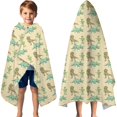 thumbnail image 3 of LightYellow Cartoon Dinosaurs Small Dinosaurs Pattern Hooded Bath Towel，60"x35" for Ages 3 To 12 Kids, Quick Dry Lightweight Soft Microfiber Hood Beach Towel Cover Up for Kids, 3 of 7