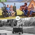 thumbnail image 5 of SACVON 2-Seater Stroller Wagon with Side Entry, Canopy & Snack Tray, Includes Removable Storage Bag That Converts to a Backpack-Olive Green, 5 of 11