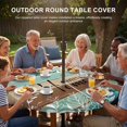 thumbnail image 3 of Round Outdoor Tablecloth with Umbrella Hole and Zipper, Vintage Teal Turquoise Tablecloth with Elastic Waterproof, Farmhouse Florals Leaf Coastal Home Patio Table Covers for 31" - 35" Pool Tables, 3 of 9