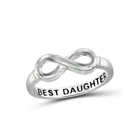 Best Daughter Sterling Silver Infinity Loop Message (Sterling Silver Best Friend Rings)