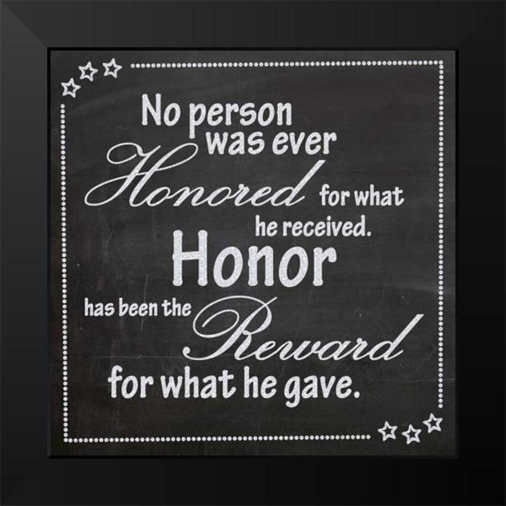 Gibbons, Lauren 20x20 Black Modern Framed Museum Art Print Titled - Honor
