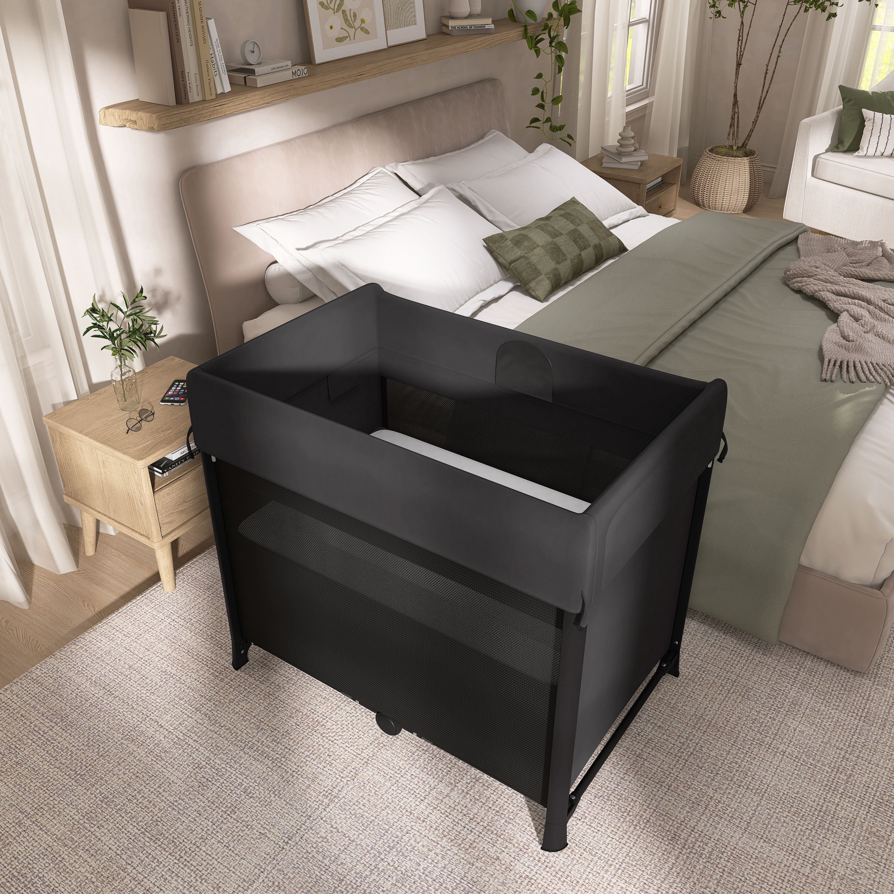 Parc portable Evolur Zane | Pour les déplacements - Parc pliable instantanément, noir