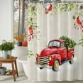 thumbnail image 4 of Christmas Trucks Shower Curtain, Xmas Tree Red Bird Snowflakes Winter Waterproof Fabric Shower Curtains with 12 Hooks, Bathroom Curtain Set for Bathroom Accessories Decor, 72 x 84 Inches, 4 of 9