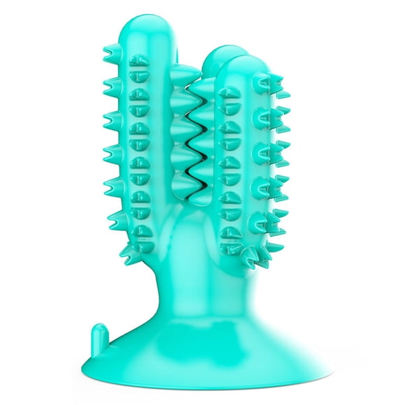 Cepillo de Dientes para Perros Juguete Dispensador de Alimentos Seguro Interactivo TPR Juguete de Limpieza de Dientes de Perro para Piso Pared Lago Azul