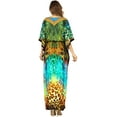thumbnail image 3 of HAPPY BAY Women's Summer Loungewear African Beach Cover Up Slit Dress Home Wear Maxi Dresses Caftans for Women 2X-3X Leopard Blue, Animal Skin, 3 of 5