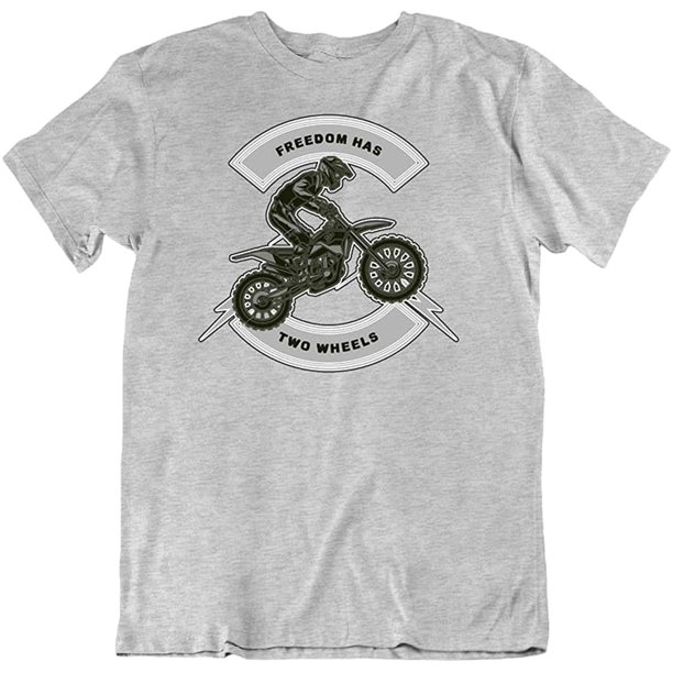 What For Apparel Freedom Has Two Wheels Motocross Motorcycle Novelty Fashion Design Cotton T Shirt Heather Grey Walmart Com Walmart Com