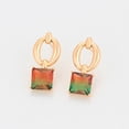 thumbnail image 3 of Aretes Colgantes Dama Swarovski Verde Naranja Oro 14K Lam dorado Unitalla, 3 of 7