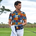thumbnail image 3 of Honeii colorful plaid Dinosaur Print Polo Shirt, A Classic Short-Sleeved, Button-Down Golf Shirt for Men,Mens Polo Shirts Short Sleeve-XX-Large, 3 of 6