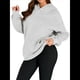 thumbnail image 2 of Sudadera Informal de Larga con Capucha para Mujer, Jersey de y Otoño con Bolsillos. Gris M, 2 of 9