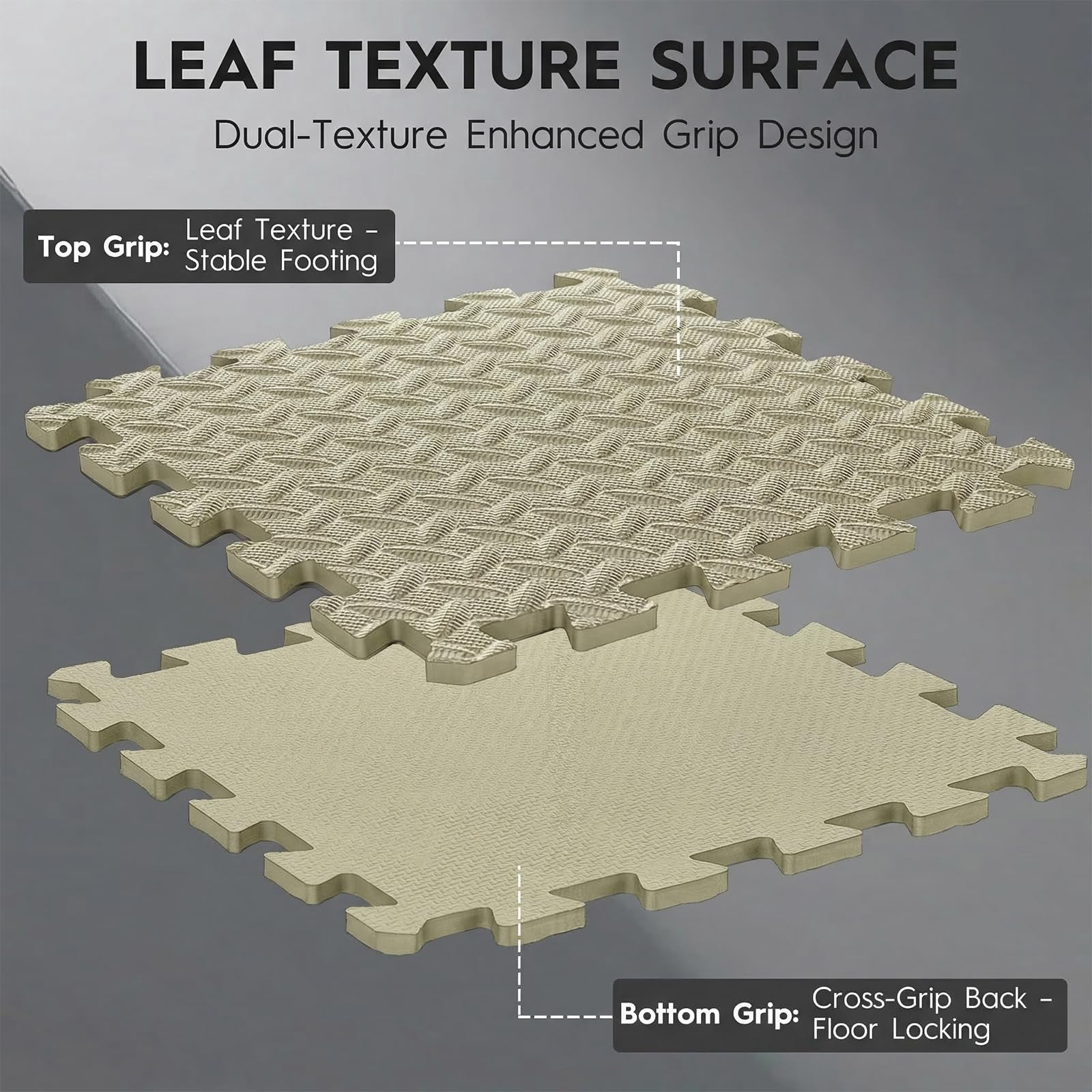 18 Tiles Puzzle Exercise Mat, EVA Interlocking Foam Floor Tiles, Non-Slip, Protective, Water-Resistant Flooring for Home Gym & Workout Equipment, 12.6" x 12.6" x 0.4", 18 Sq Ft