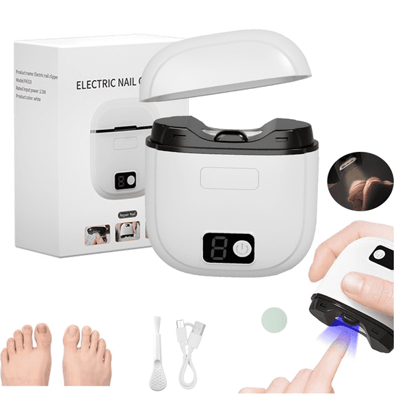 Electric Toe Nail Clipper for Seniors – 2026 New 3-in-1 Electric Automatic Nail Trimmer & Polisher with LED Light, USB Rechargeable, Nail Scraps Storage