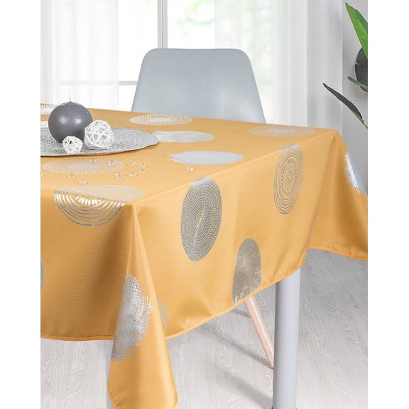 Bright Mustard 100% Polyester, Stain Resistant Tablecloth 118 x 59 inch
