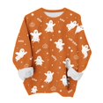 thumbnail image 2 of Women's Halloween Spooky Festival Sweatshirt Ghost Pumpkin Candy Pattern October Crewneck Long Sleeve Pullover Shirt Halloween Style, 2 of 5