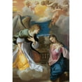 thumbnail image 2 of Ludovico Carracci 14x18 Gold Ornate Wood Frame and Double Matted Museum Art Print Titled - Annunciation (Between 1603 and 1604), 2 of 4